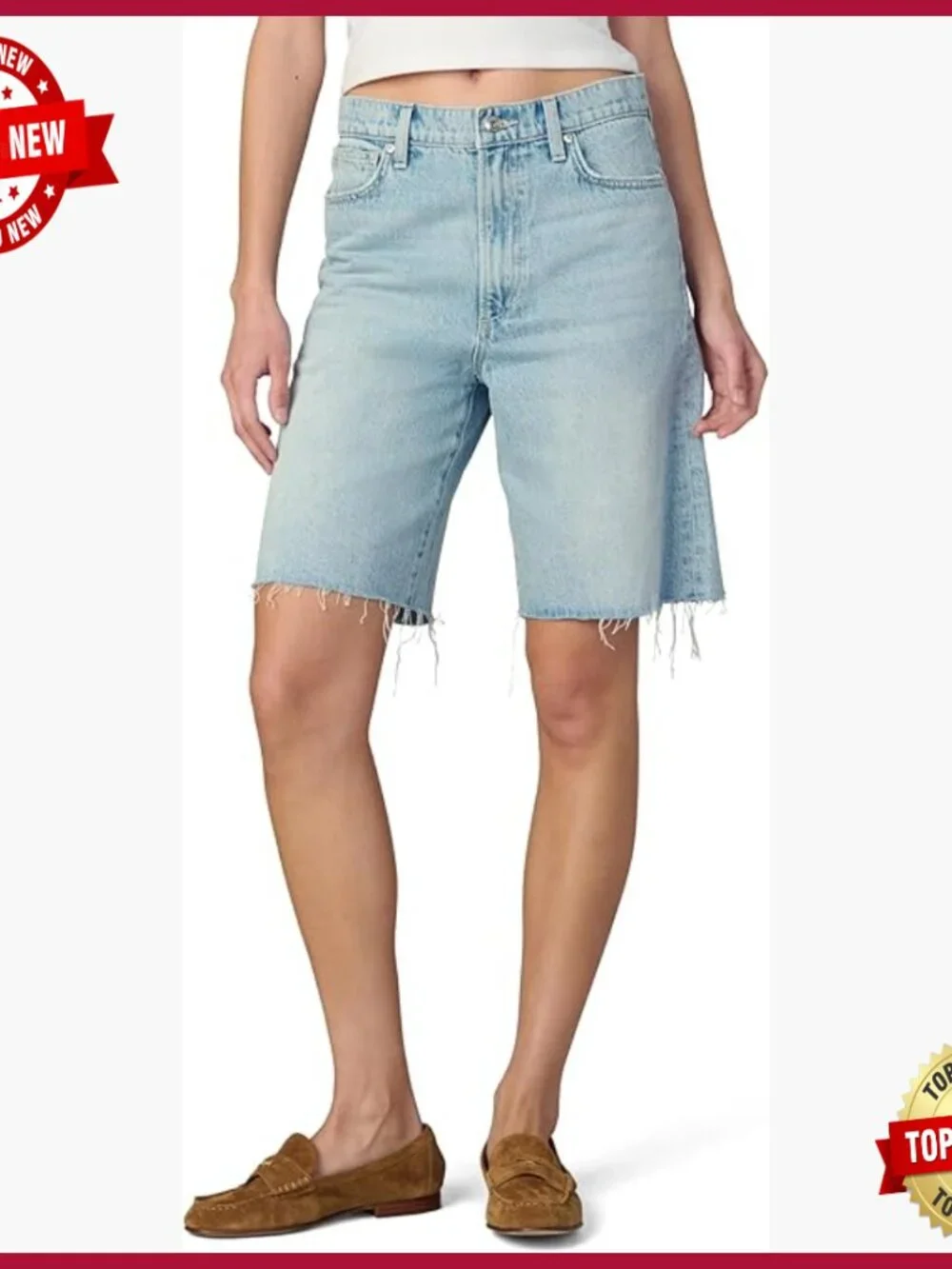 The Ryan Low Rise Bermuda Denim Shorts - Relaxed Fit, 9-Inch Inseam